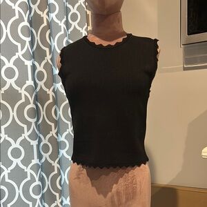 Zara Black Ribbed Fitted Tank Top